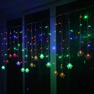 KLIGHTEN LED Lichtgordijn RGB 96 Sneeuwvlokken Afstandsbediening 3.5x0.65M — miniatuur 3