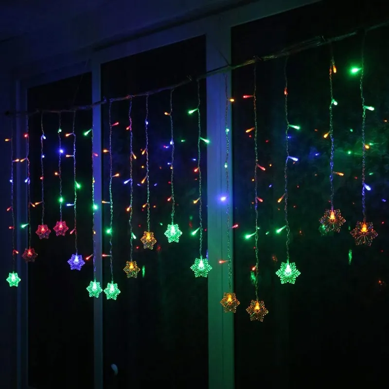 KLIGHTEN LED Lichtgordijn RGB 96 Sneeuwvlokken Afstandsbediening 3.5x0.65M — foto 3