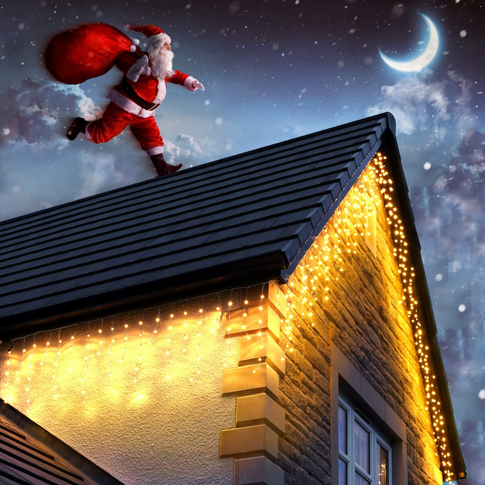 DALUGO Kerstlichtsnoer 7,5m 240 LED Warmwit IP44 8 Modi Timer