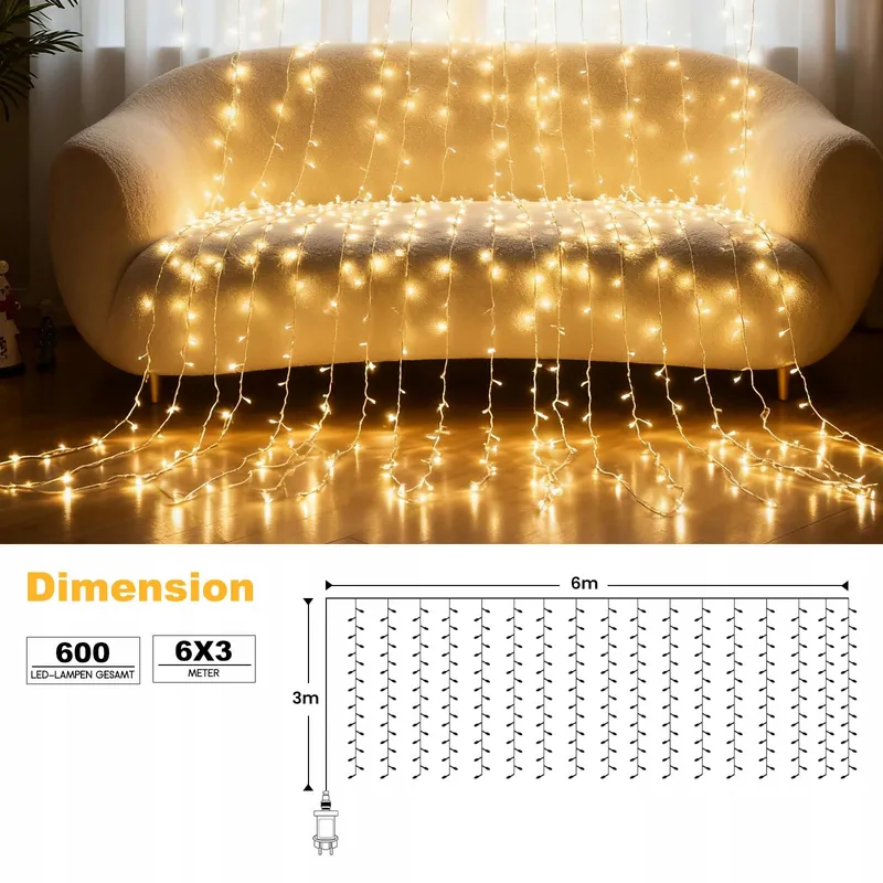 CIRCLIO 600LED Lichtgordijn 6x3m 17 Standen App Afstandsbediening — foto 7