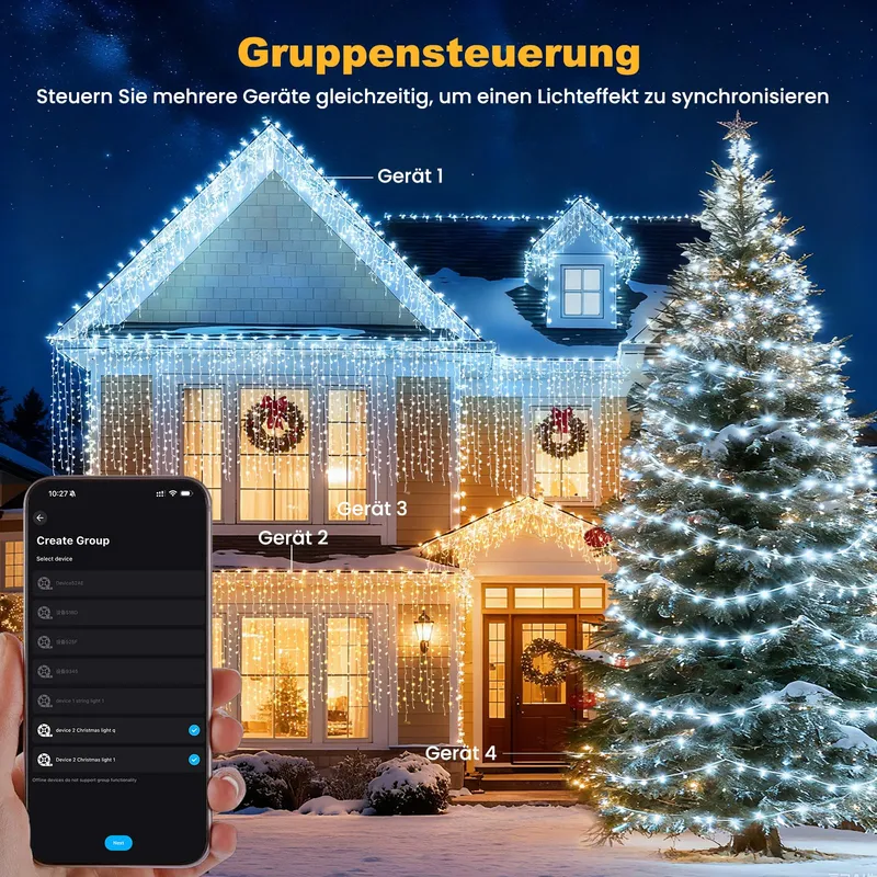 CIRCLIO 600LED Lichtgordijn 6x3m 17 Standen App Afstandsbediening — foto 5