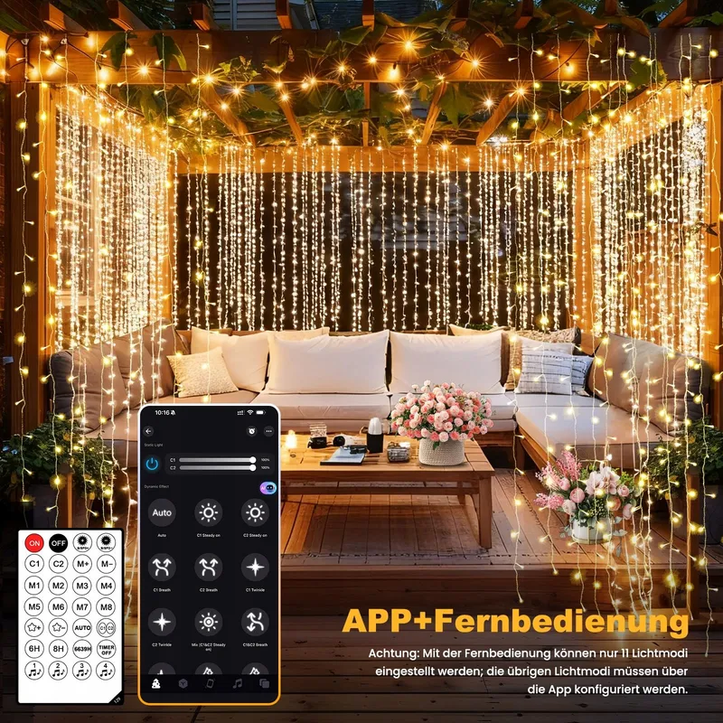 CIRCLIO 600LED Lichtgordijn 6x3m 17 Standen App Afstandsbediening — foto 3