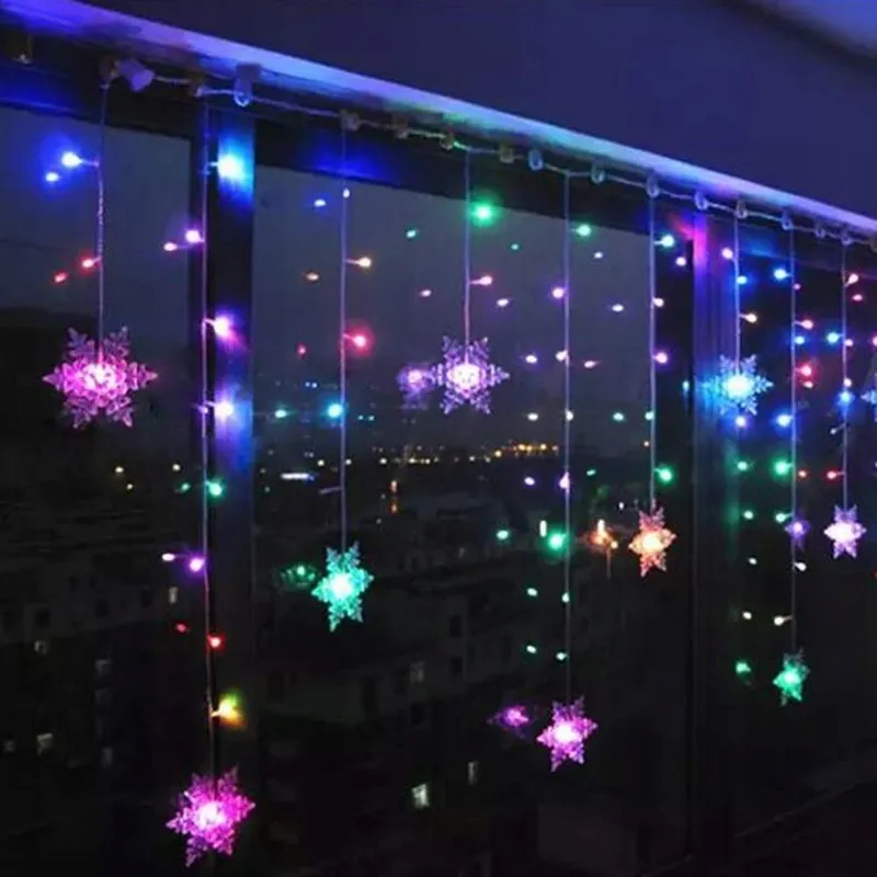 KLIGHTEN RGB LED Sneeuwvlok Lichtgordijn 96 LED 8 Modi Kerst — foto 3