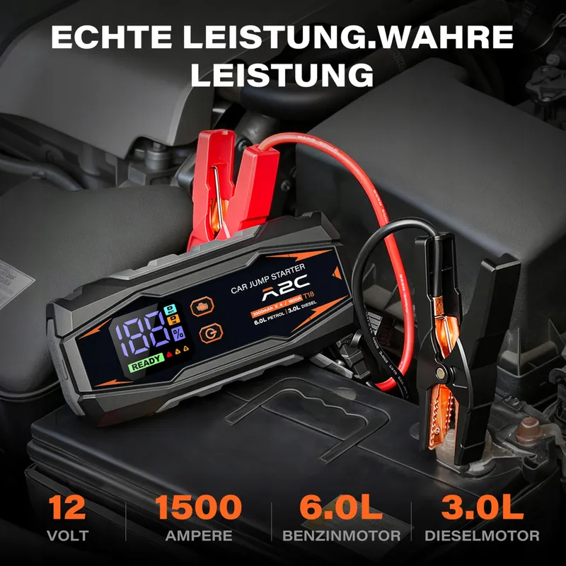 A2C Starthulp Powerbank 12V 16800mAh Benzine Diesel LED — foto 2