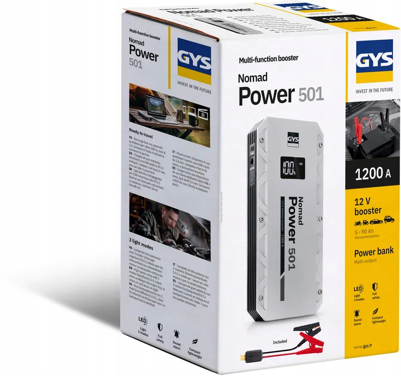 GYS Nomad Power 501 Jumpstarter 1500A 12V Powerbank LED — foto 7