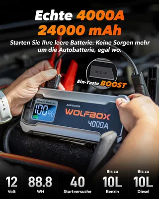 WOLFBOX Starthulp Powerbank 4000A 12V Auto SUV LED — miniatuur 2