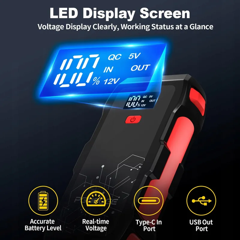 PGNOOGE 3000A Powerbank Starthulp 22800mAh Benzine Diesel — foto 3