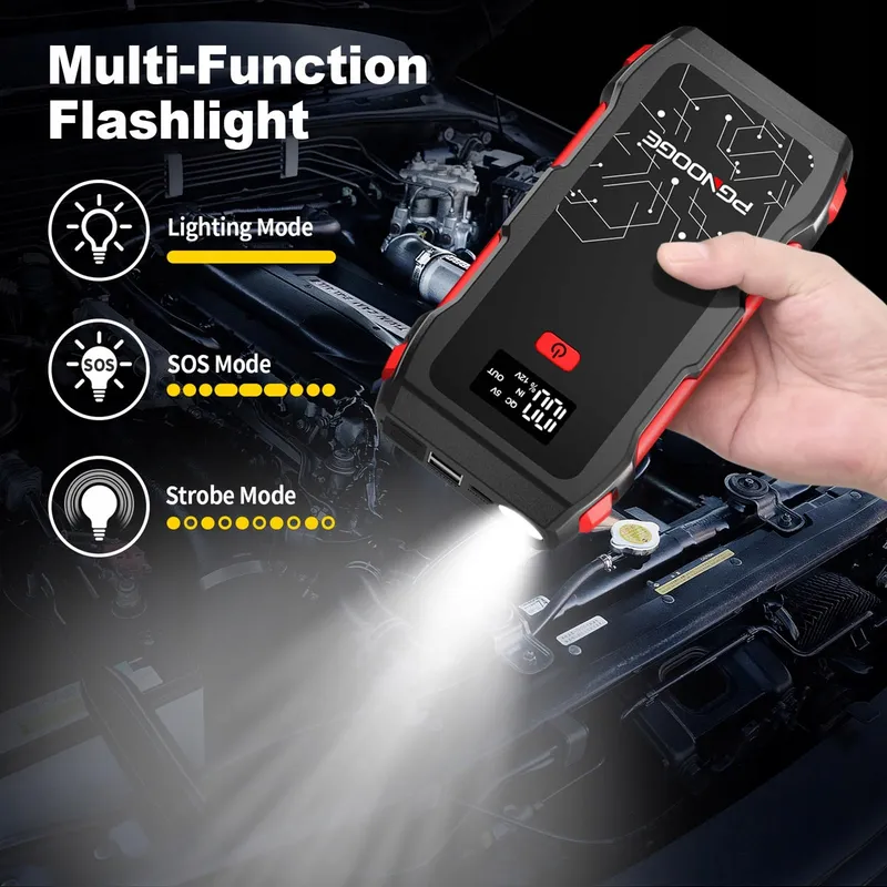 PGNOOGE 3000A Powerbank Starthulp 22800mAh Benzine Diesel — foto 6