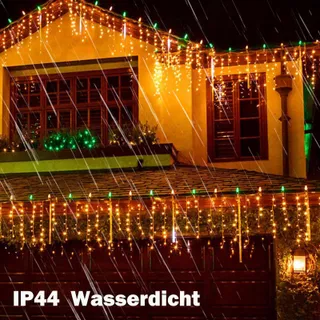 HOPELIT LED Lichtgordijn Buiten 10m 400LED Warm Wit Timer — miniatuur 3