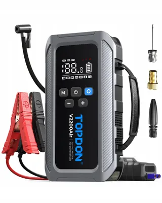 TOPDON V2200Air Starthulp Powerbank 150PSI Compressor 8L Benzine 6L Diesel — miniatuur 1