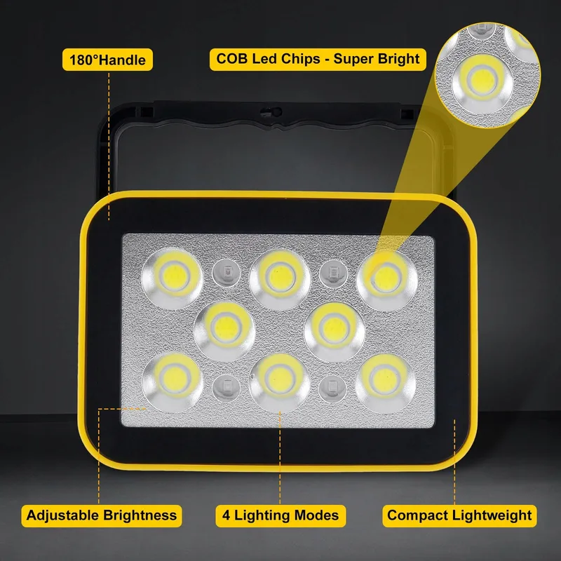 T-SUNUS LED Bouwlamp Accu Superhel Draagbaar Waterdicht — foto 5