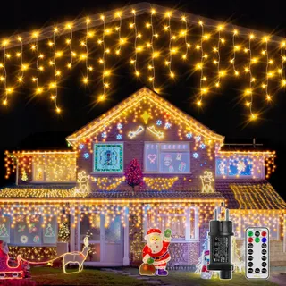OLLNY LED Lichtsnoer Buiten 15M 600 LED Warm Wit Waterdicht