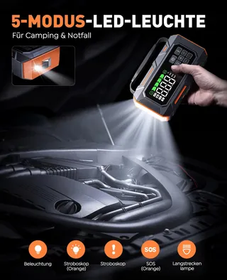 TREKURE Starthulp Powerbank 14-in-1 26800mAh 160PSI Compressor 5 LED — miniatuur 5