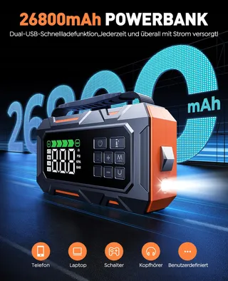 TREKURE Starthulp Powerbank 14-in-1 26800mAh 160PSI Compressor 5 LED — miniatuur 4