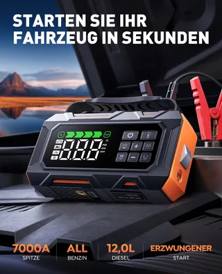 TREKURE Starthulp Powerbank 14-in-1 26800mAh 160PSI Compressor 5 LED — miniatuur 2