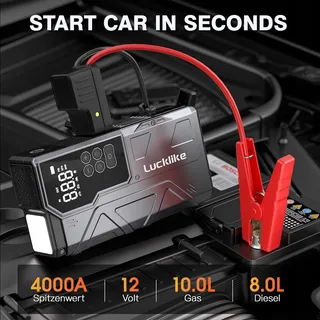 LUCKLIKE Starthulp Powerbank met Compressor Auto SUV Motor — miniatuur 2