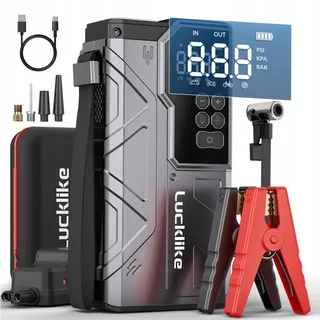 LUCKLIKE Starthulp Powerbank met Compressor Auto SUV Motor — miniatuur 1