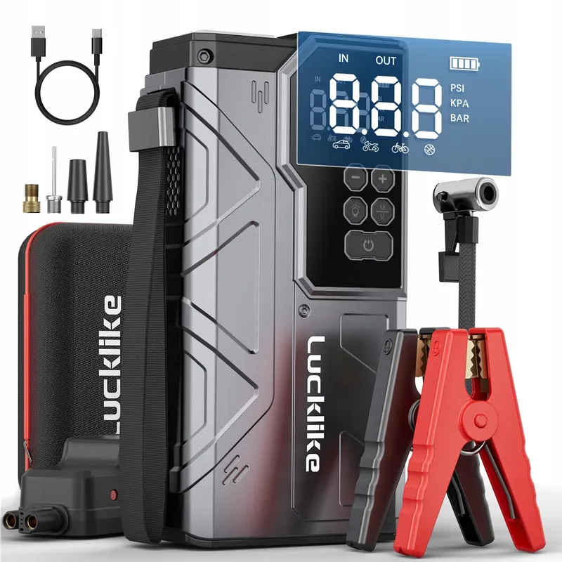 LUCKLIKE Starthulp Powerbank met Compressor Auto SUV Motor — foto 1