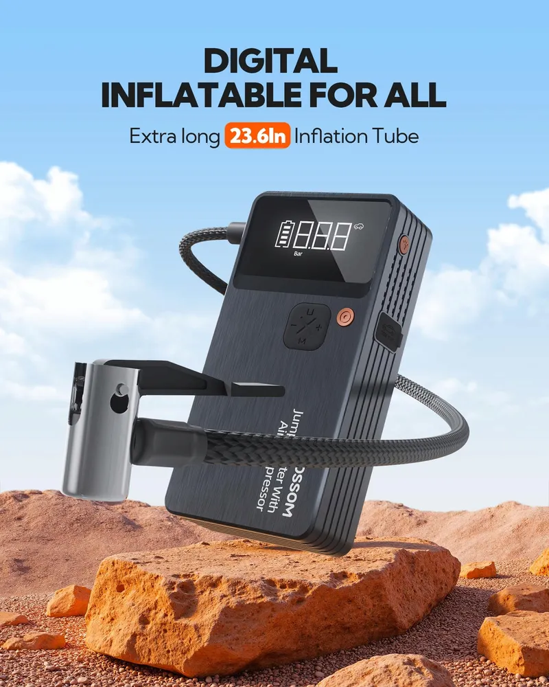 Starthulp Powerbank Auto met Compressor 8000mAh USB-C LED β foto 3