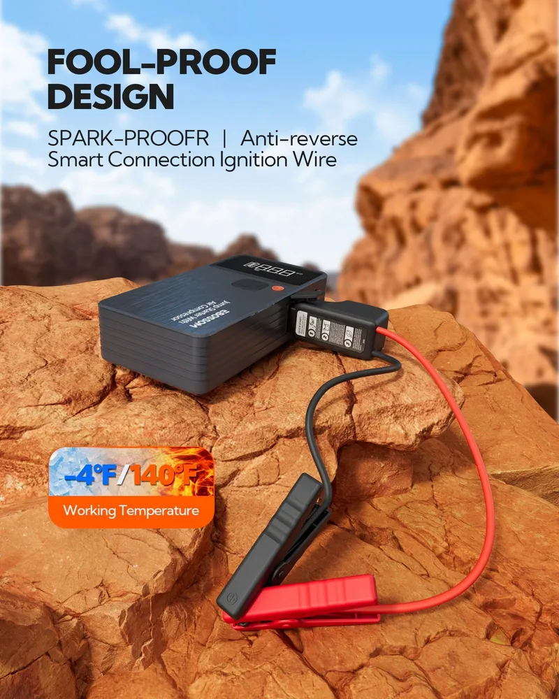 Starthulp Powerbank Auto met Compressor 8000mAh USB-C LED β foto 4