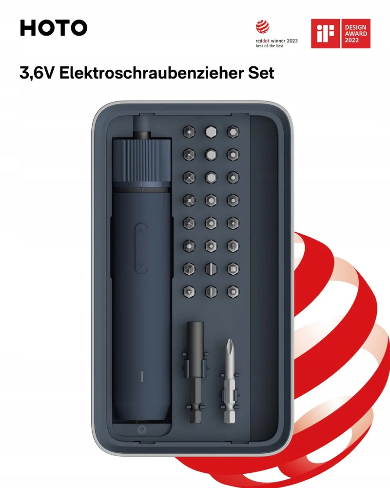 HOTO Elektrische Schroevendraaier Magnetisch 25 Bits LED USB-C 1500mAh — foto 9
