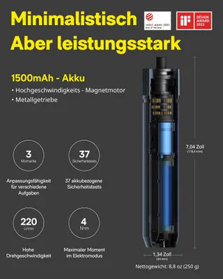 HOTO Elektrische Schroevendraaier Magnetisch 25 Bits LED USB-C 1500mAh — miniatuur 5