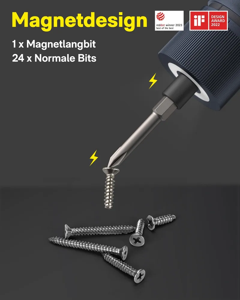 HOTO Elektrische Schroevendraaier Magnetisch 25 Bits LED USB-C 1500mAh — foto 6