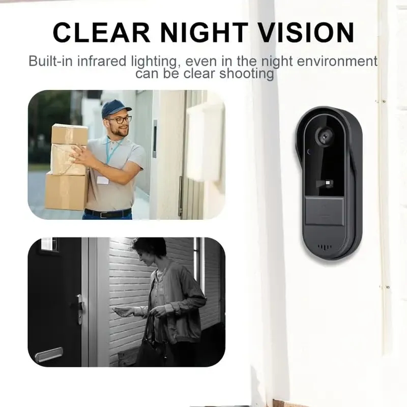 ZEERKEER Draadloze Video Deurbel Camera IP65 1080P 4.3" IPS — foto 8