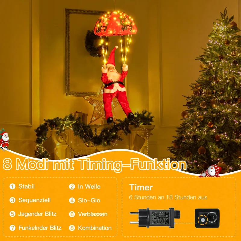 OLLNY Kerstverlichting 120 LED 8 Modi Timer Warm Wit Buiten — foto 3