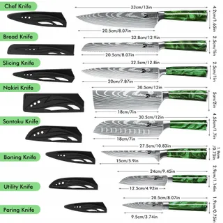 DFITO Messenset 9-delig Carbon Staal Nylon Rolstas — miniatuur 2