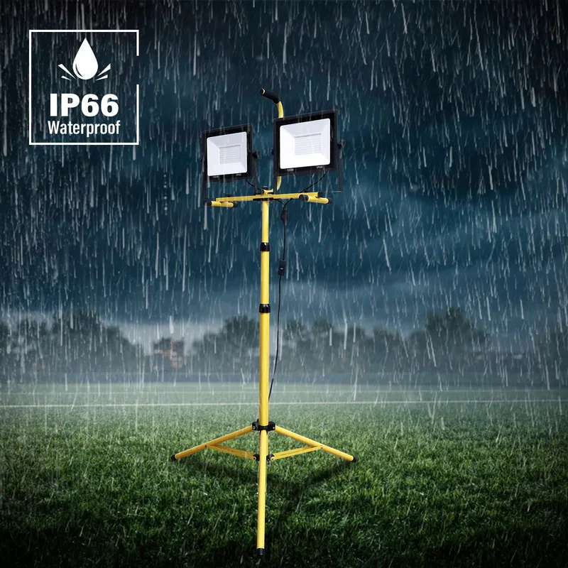 WILLPOWER LED Reflector 2x100W Op Statief 20000lm Waterdicht Werkplaats — foto 5