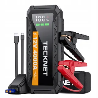 TECKNET Jumpstarter 4000A 12V Benzine Diesel LED Zaklamp