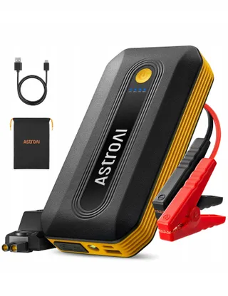 ASTROAI B8 Starthulp Powerbank 12V Auto en Motor LED Geel