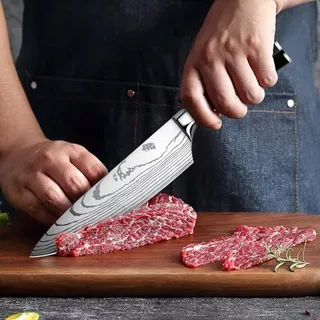 GUSTURG Keukenmessenset 3-delig Ergonomisch Handvat Carbon Staal — miniatuur 2