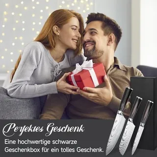 GUSTURG Keukenmessenset 3-delig Ergonomisch Handvat Carbon Staal — miniatuur 7