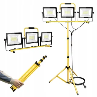 RIGIDON LED Schijnwerper 300W met Statief 30000lm Werkplaats Tuin