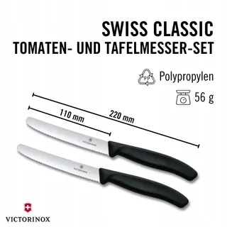 VICTORINOX Swiss Classic Ontbijtmessenset 2-delig Zwart Handvat — miniatuur 2