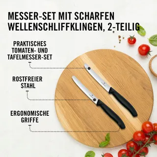 VICTORINOX Swiss Classic Ontbijtmessenset 2-delig Zwart Handvat — miniatuur 3