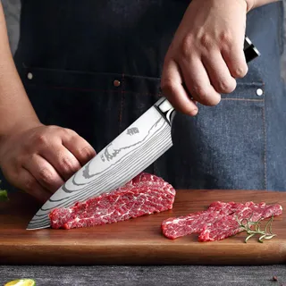 GUSTRUG Keukenmessenset 5-delig Roestvrij Staal Ergonomische Handgreep — miniatuur 3