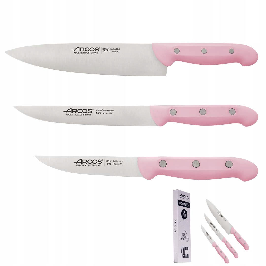 ARCOS Keukenmessenset 3-delig Roze Limited Edition