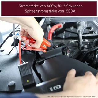 AEG Jumpstarter JS15 Powerbank Auto LED Lamp 400A1500A Zwart — miniatuur 9