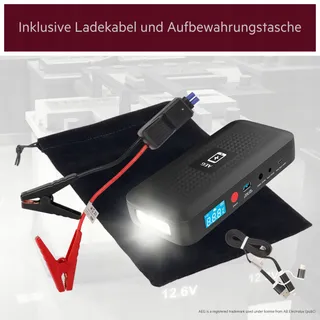 AEG Jumpstarter JS15 Powerbank Auto LED Lamp 400A1500A Zwart — miniatuur 3