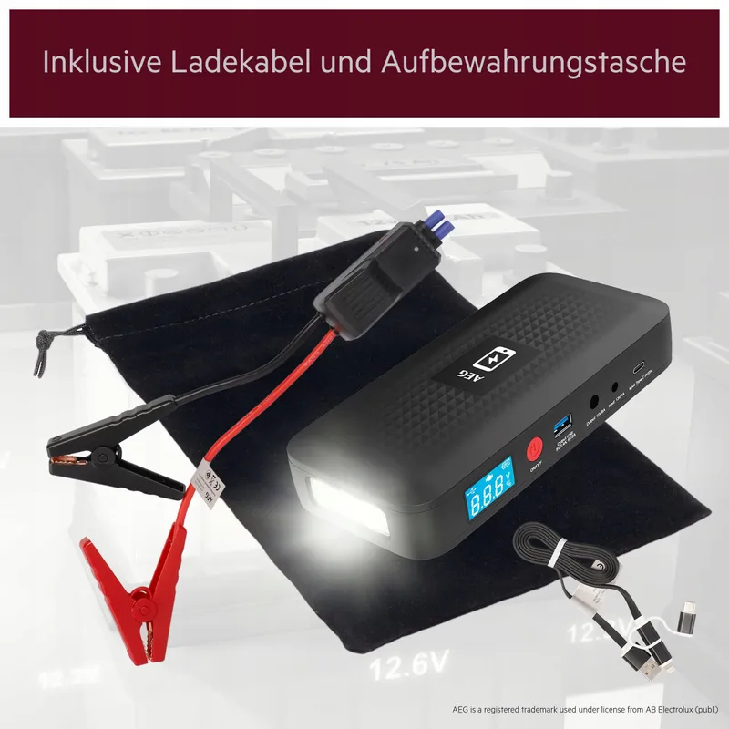 AEG Jumpstarter JS15 Powerbank Auto LED Lamp 400A1500A Zwart — foto 3