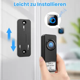 PHYSEN Draadloze Deurbel 400m IP55 4 Ontvangers 2 Zenders 58 Melodieën — miniatuur 2