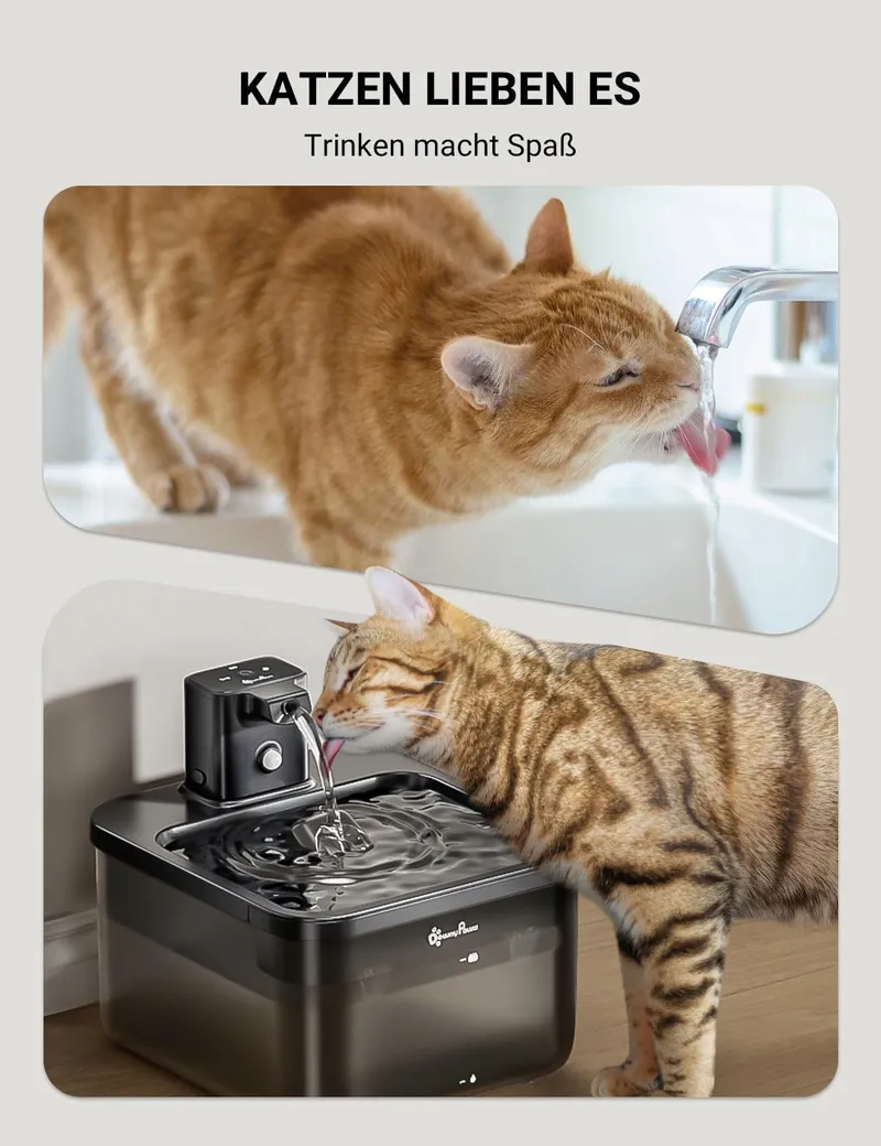 DOWNYPAWS Draadloze Kattenfontein 25L Bewegingsmelder Zwart — foto 7
