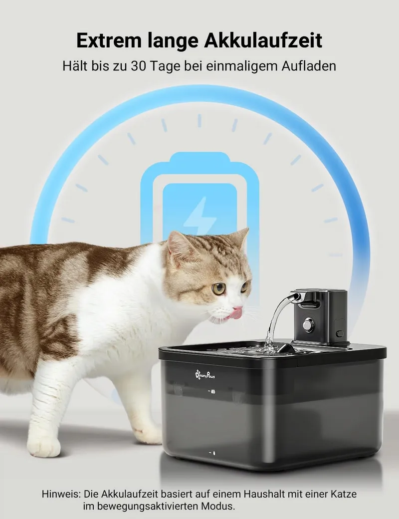 DOWNYPAWS Draadloze Kattenfontein 25L Bewegingsmelder Zwart — foto 5
