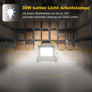 LED Bouwlamp 50W 5400LM 6000K IP66 Kabel 35M — miniatuur 2