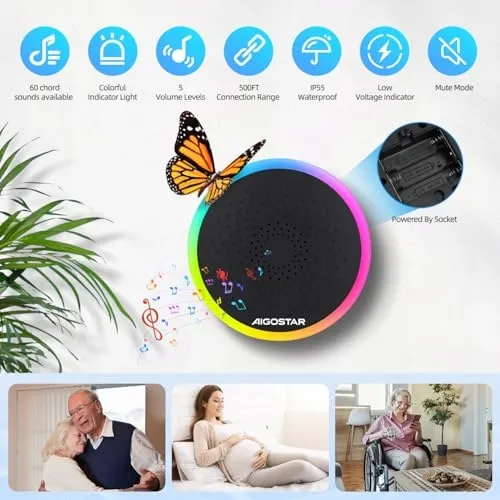 AIGOSTAR Draadloze Deurbel RGB IP55 Waterdicht 150m 60 Melodieën — foto 2