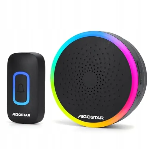 AIGOSTAR Draadloze Deurbel RGB IP55 Waterdicht 150m 60 Melodieën — foto 1