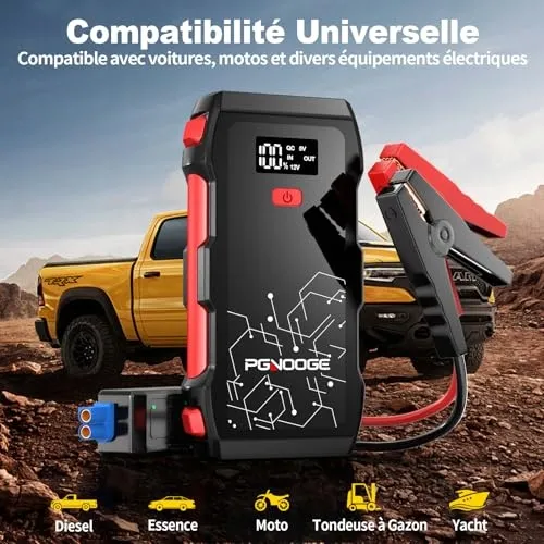 PGNOOGE 26800mAh 6000A Starthulp Auto 12V Diesel Benzine — foto 4